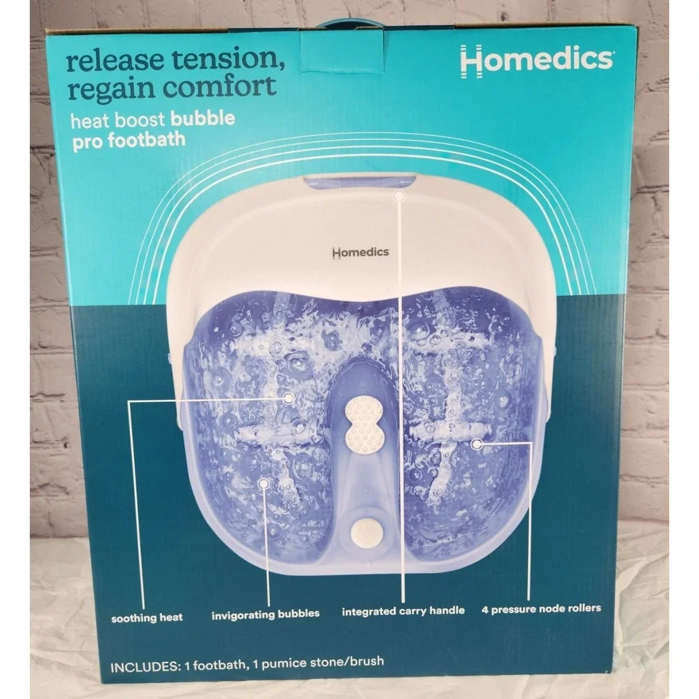 Homedics Heat Boost Bubble Pro Massage Footbath New In Box